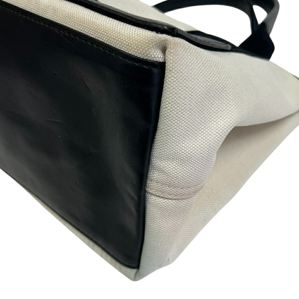 BALENCIAGA Navy Blue Cabas Tote Bag Handbag White - Picture 4 of 8